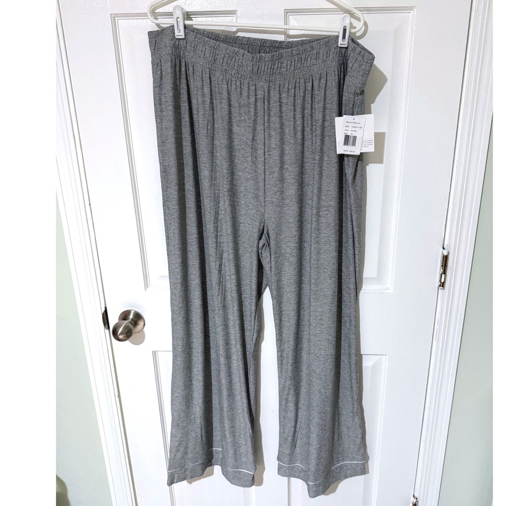 Beyond Yoga 3pc Lounge Set Robe Camisole Pants Silver Mist Gray Womens 2X 3X 4X - Picture 9 of 11